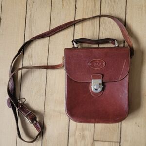 Oroton Rich Brown Leather Crossbody Bag